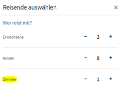 Zimmerauswahl